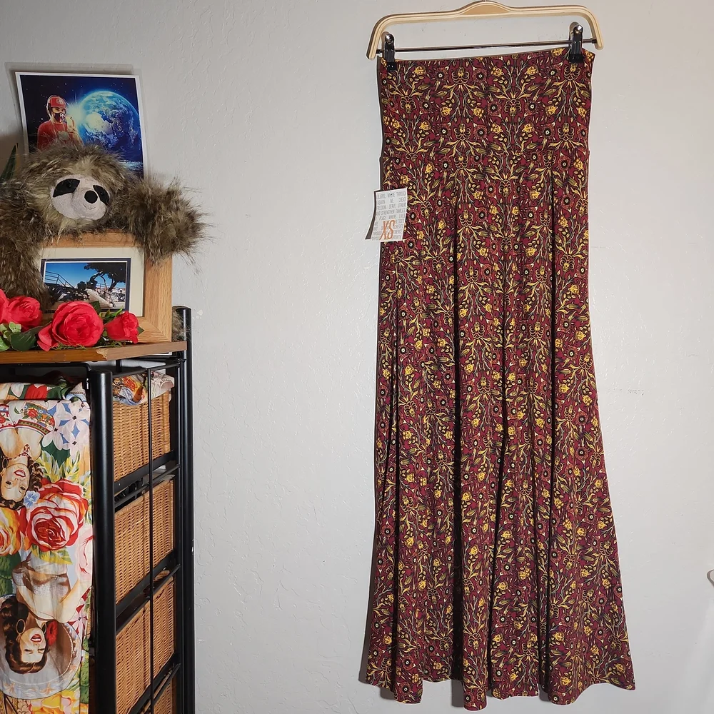LULAROE XS Floral Patterned Maxi Skirt - Picture 3 of 7